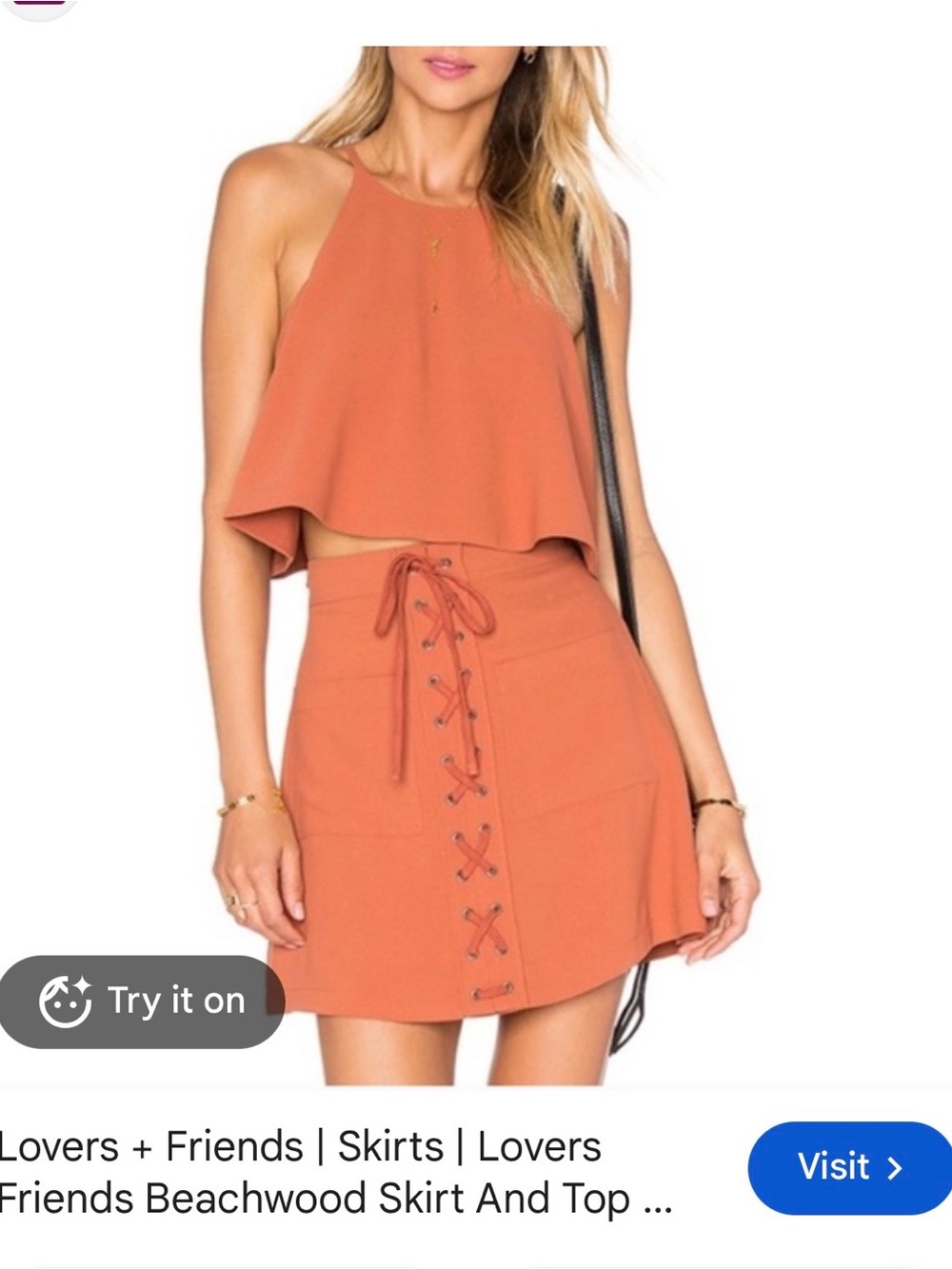 Lovers + Friends Rust Lace-Up Set